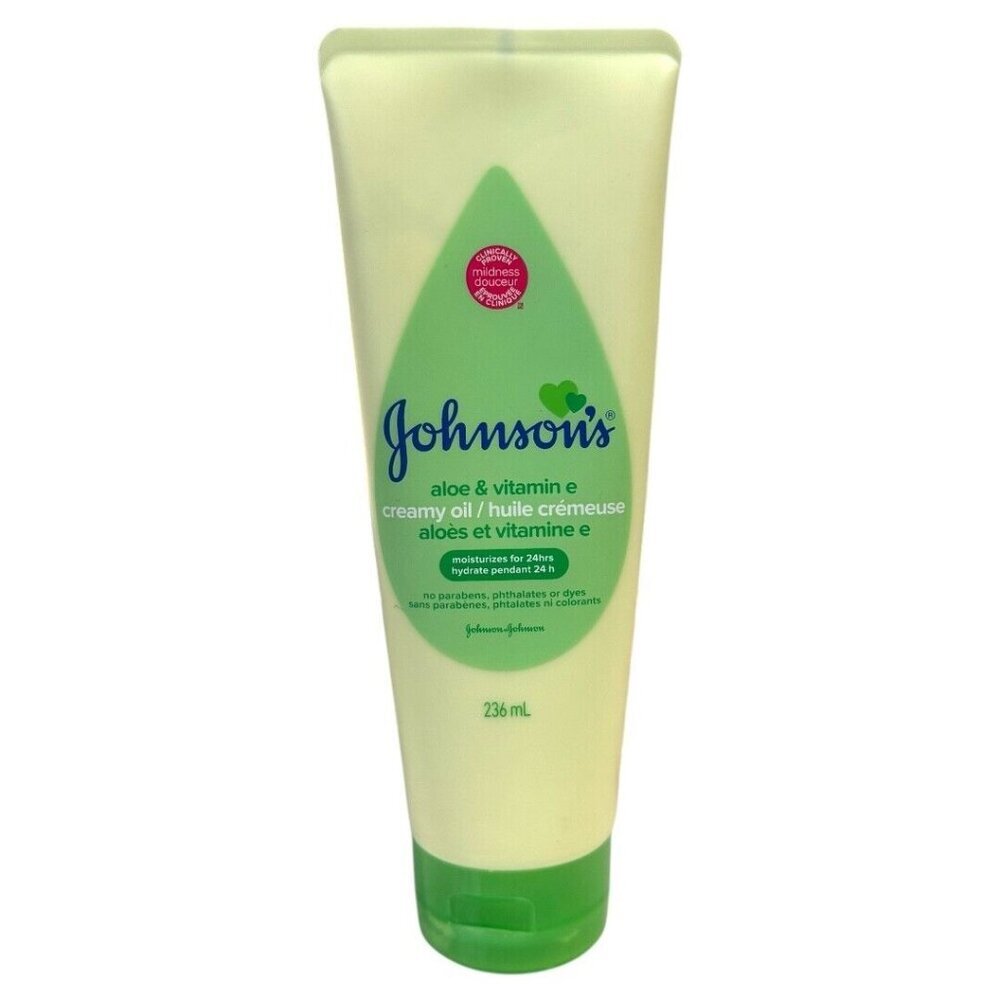 Johnson's Baby Oil Creamy Aloe & Vitamin E 8 fl oz new not sealed